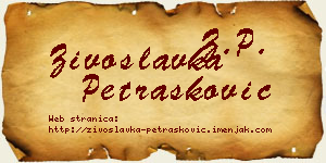 Živoslavka Petrašković vizit kartica